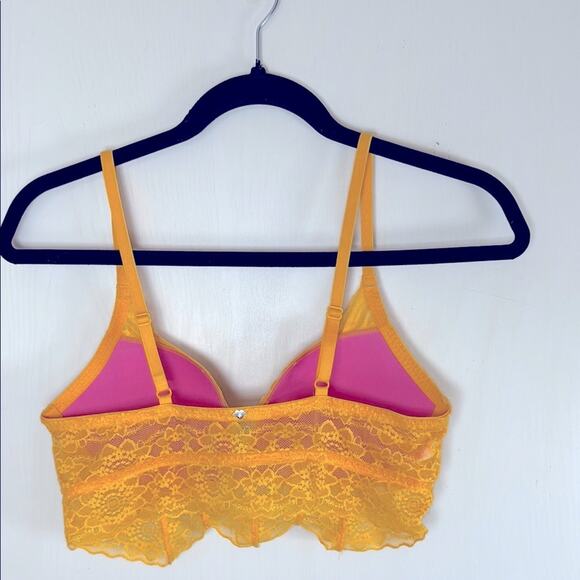 Victoria's Secret Pink Yellow Lace Bralette size Medium - Picture 7 of 11